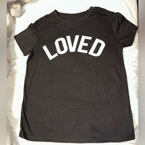 For The Republic Black 'Loved' Kids T-Shirt
